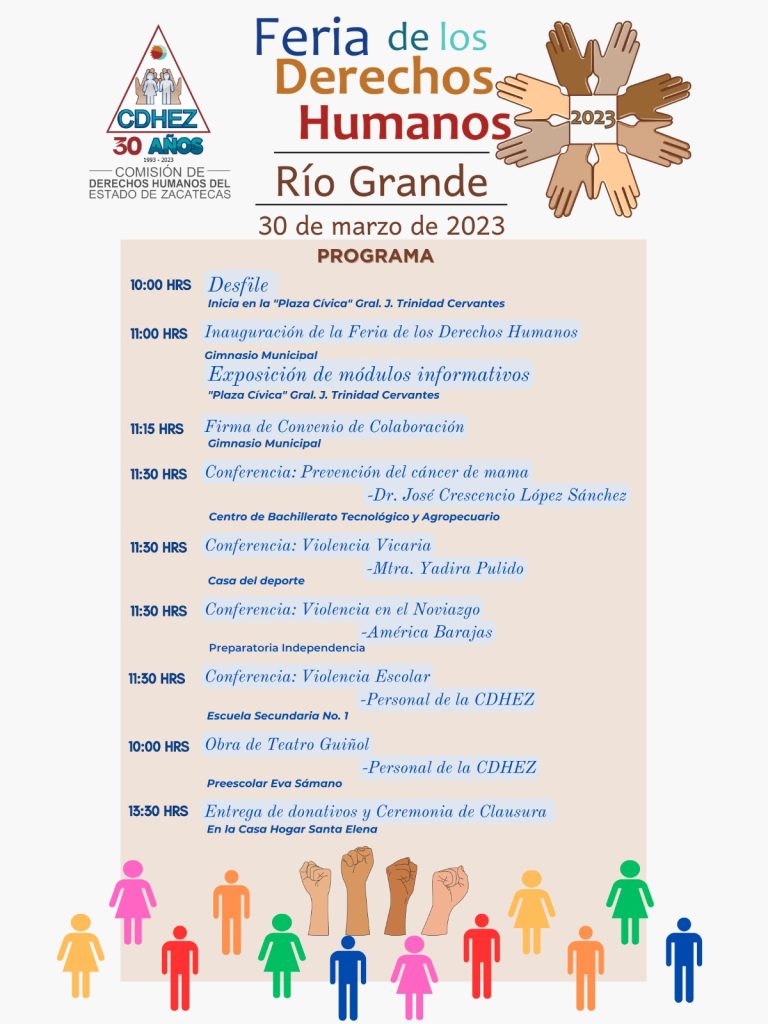 La CDHEZ invita a la Feria de Derechos Humanos en Río Grande, Zacatecas ...