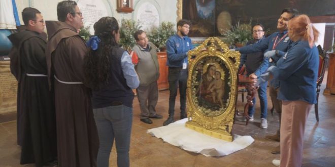 INAH entrega restauración de La Virgen del Refugio, pintura del Convento de Nuestra Señora de Guadalupe, Zacatecas