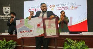 Entrega Gobierno de Zacatecas premios estatales de Ciencia Tecnología e Innovación y José Árbol y Bonilla, al talento joven