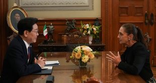 Presidenta Claudia Sheinbaum recibe en Palacio Nacional a su homólogo de la República de Corea, Lee Jae-Myung