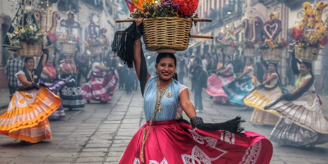 Entre plumas, máscaras y piñas, ofrenda Oaxaca su Guelaguetza a Zacatecas en Festival de Día de Muertos